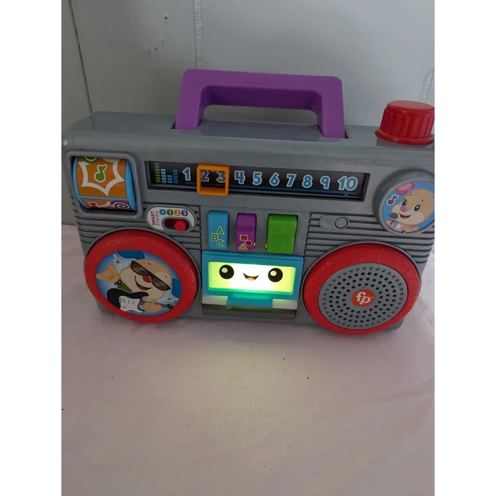 Fisher Price Laugh And‎ Learn Busy Boombox Lights Sounds Songs 6-36 Months WORKS